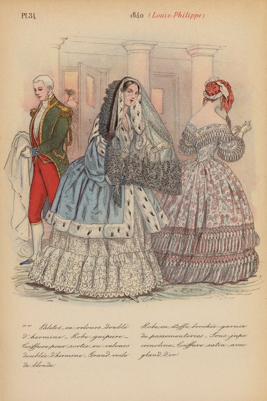Francia divat: Louis-Philippe (színes litográfia) alkotó: Louis Colas
