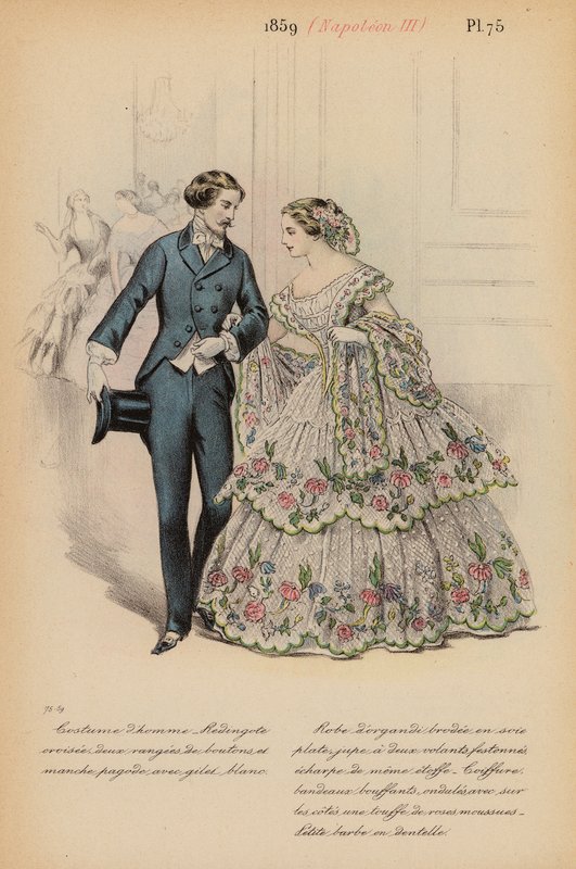 Francia divat: Napóleon III (színes litográfia) alkotó: Louis Colas