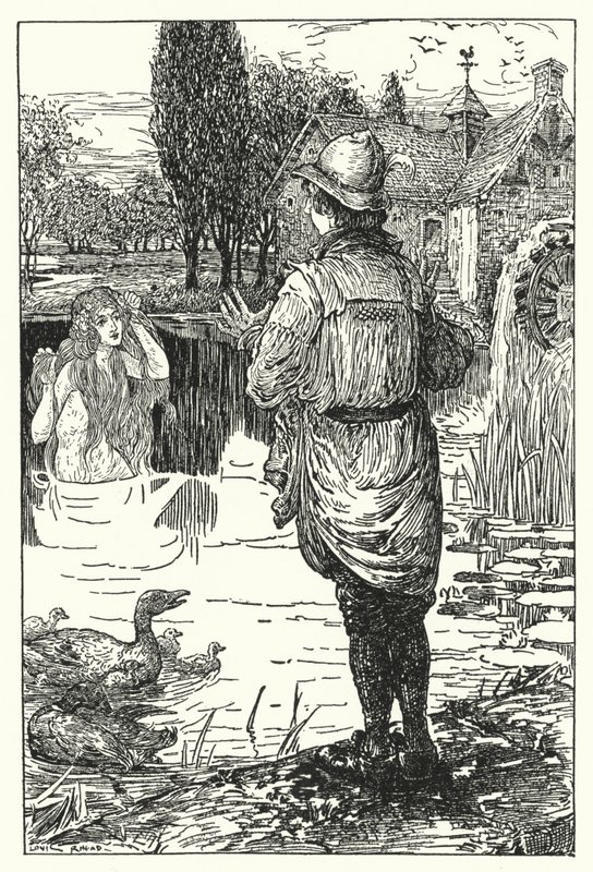 A vízi tündér (litho) alkotó: Louis John Rhead