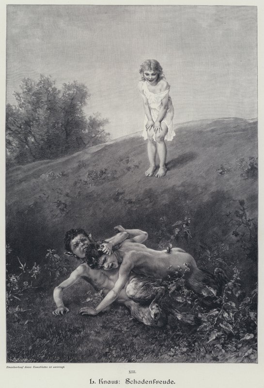 Schadenfreude (metszet) alkotó: Ludwig Knaus