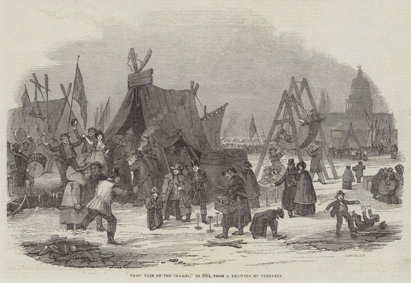 Frost Fair a Temzén, 1814-ben alkotó: Luke Clennell