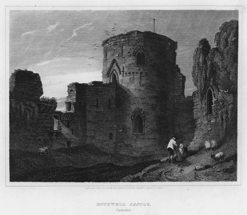 Bothwell kastély, Clydesdale (metszet) alkotó: Luke (after) Clennell