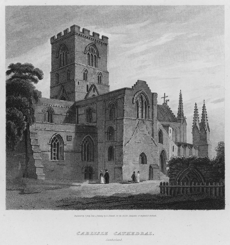 Carlisle katedrális, Cumberland (metszet) alkotó: Luke (after) Clennell