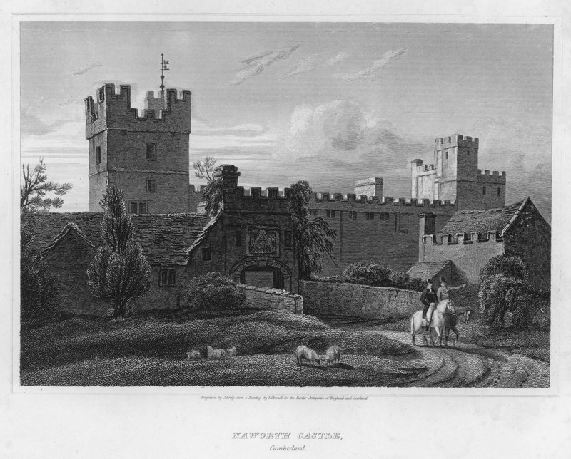 Naworth kastély, Cumberland (metszet) alkotó: Luke (after) Clennell