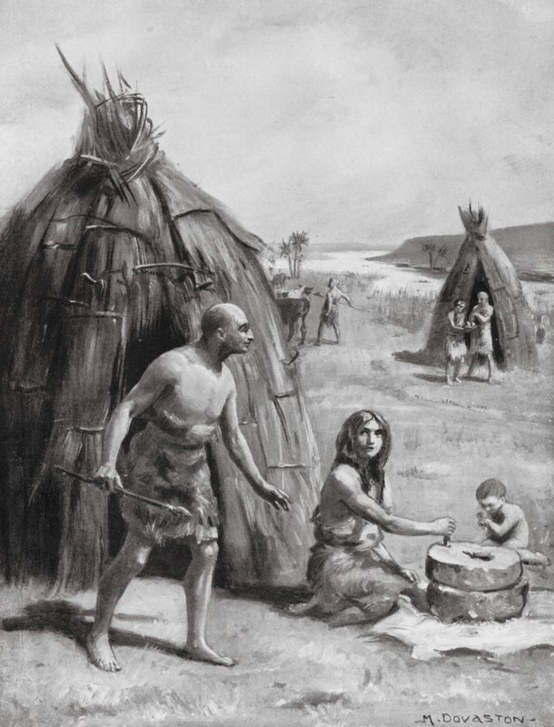Egy primitív sumér település (litho) alkotó: Margaret (after) Dovaston