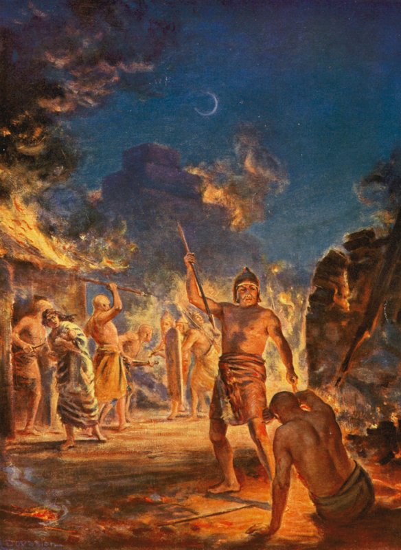 Lagash égése (színes litográfia) alkotó: Margaret (after) Dovaston