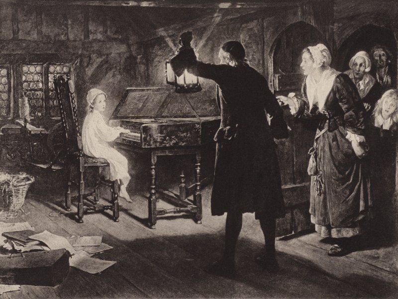 The Child Handel (litho) alkotó: Margaret Isabel Dicksee