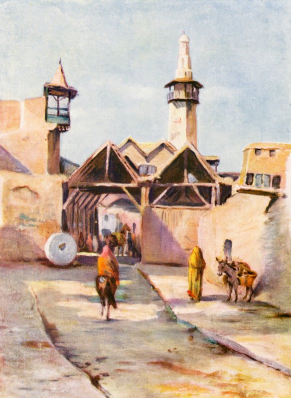Bab Tuma, Damaszkusz (színes litográfia) alkotó: Margaret Thomas
