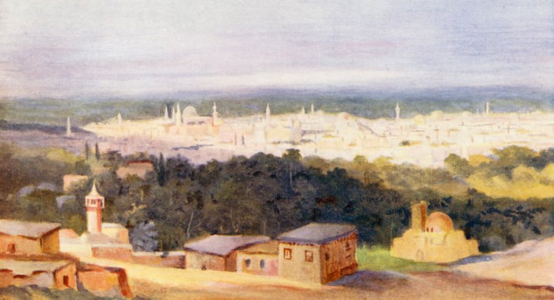 Damaszkusz Szalehiyehből (színes litográfia) alkotó: Margaret Thomas