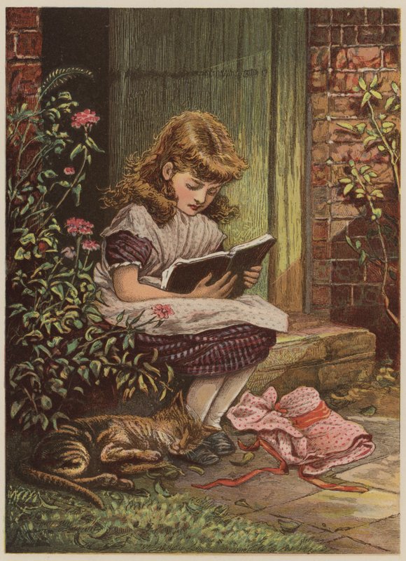 Olvasó lány (chromolitho) alkotó: Mary Ellen Edwards