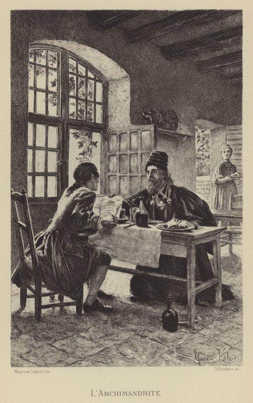 Az archimandrita (metszet) alkotó: Maurice Leloir