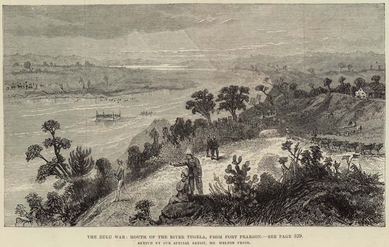 A zulu háború, a Tugela folyó torkolata, Fort Pearsonból alkotó: Melton Prior