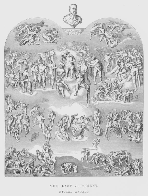 Az utolsó ítélet (metszet) alkotó: Michelangelo (after) Buonarroti