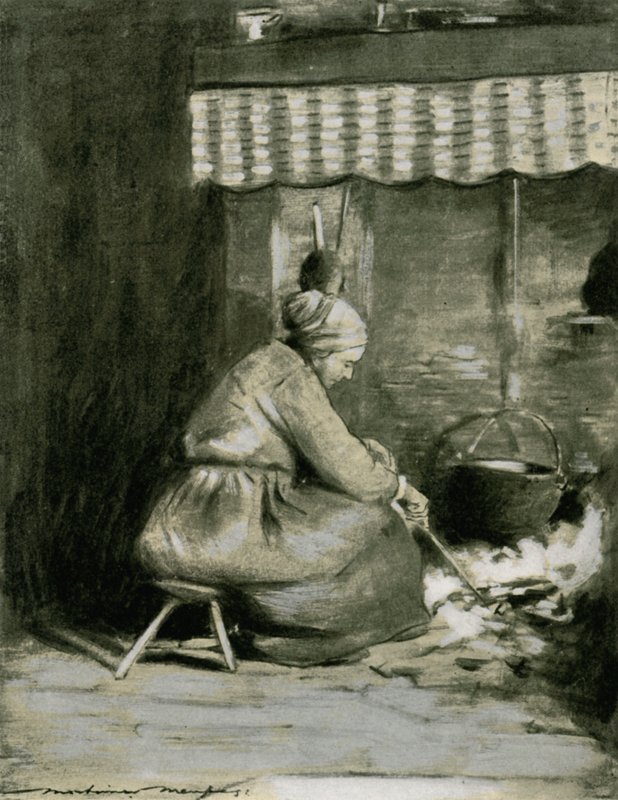 Egy régimódi kandalló alkotó: Mortimer Ludington Menpes