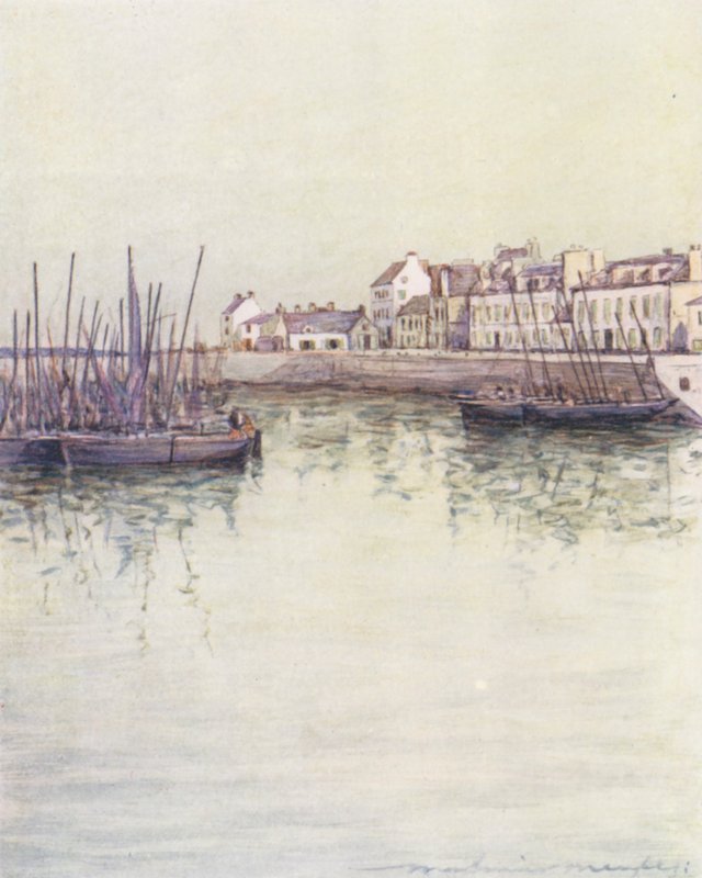 Concarneau kikötő (színes litográfia) alkotó: Mortimer Ludington Menpes