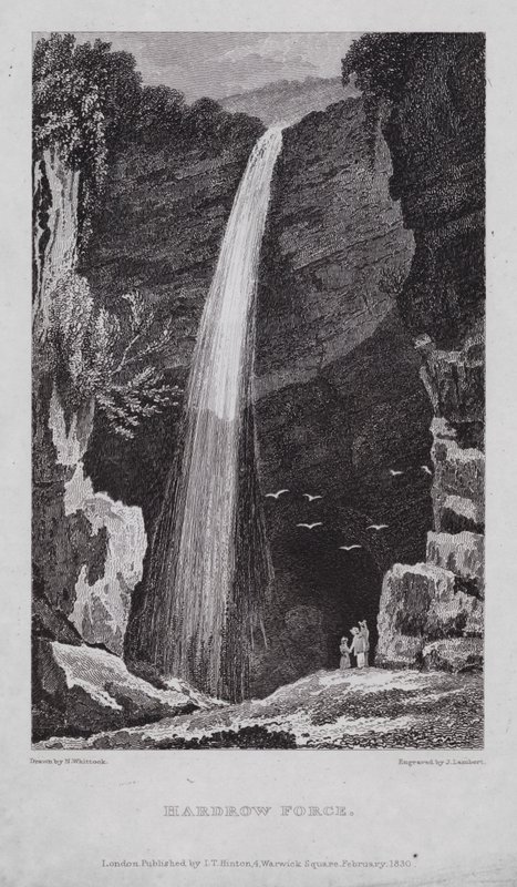 Hardrow Force (metszet) alkotó: Nathaniel (after) Whittock