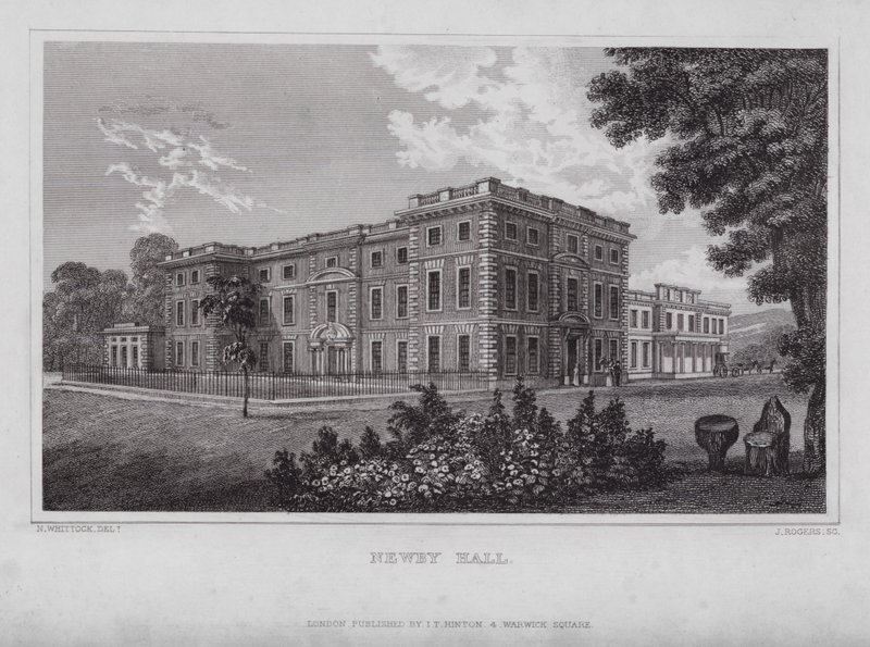 Newby Hall (metszet) alkotó: Nathaniel (after) Whittock