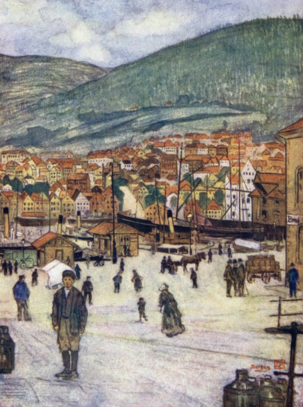 Norvégia: Bergen (színes litó) alkotó: Nico Jungman