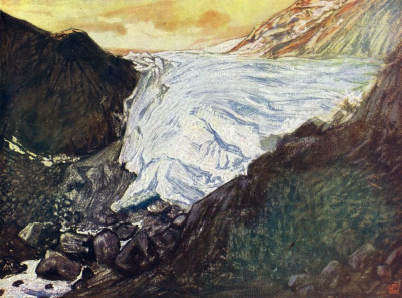 Norvégia: Buerbrae, Odde Hardanger (színes litho) alkotó: Nico Jungman