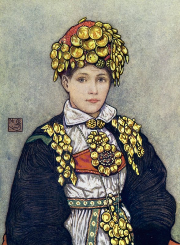 Norvégia: Saetersdalen Bride (színes litho) alkotó: Nico Jungman
