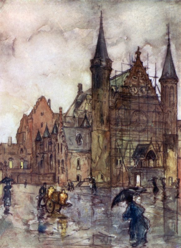 Binnenhof, Hága (színes litó) alkotó: Nico Jungman