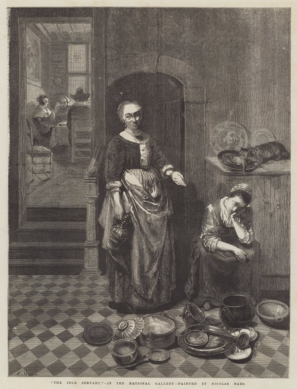 A tétlen szolga alkotó: Nicolaes Maes