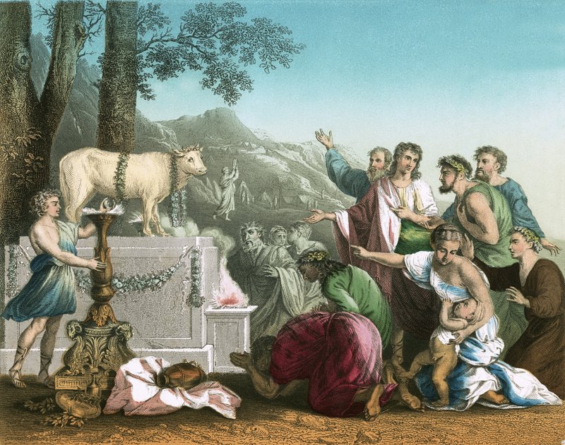 Az Aranyborjú imádata alkotó: Nicolas Poussin