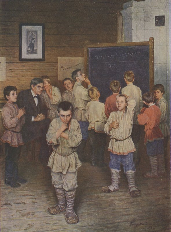 Mentális számítás, 1895 alkotó: Nikolai Petrovich Bogdanov Belsky