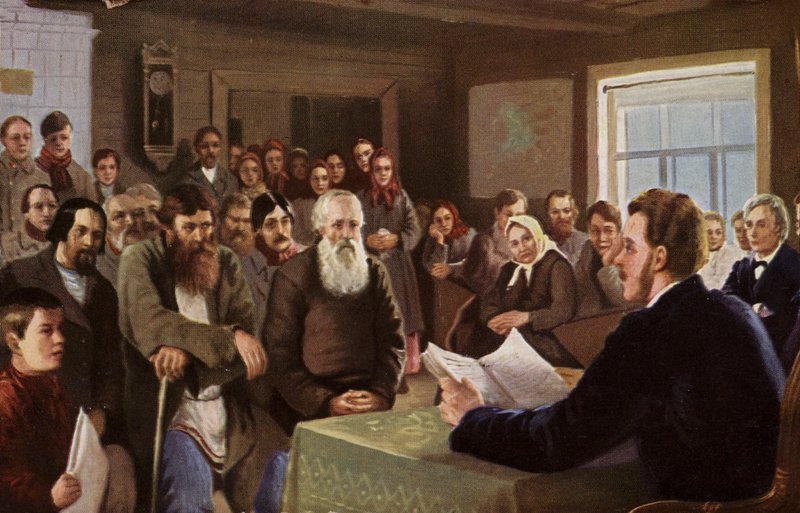 Vasárnapi felolvasás egy vidéki iskolában, Oroszország, 1895 alkotó: Nikolai Petrovich Bogdanov Belsky