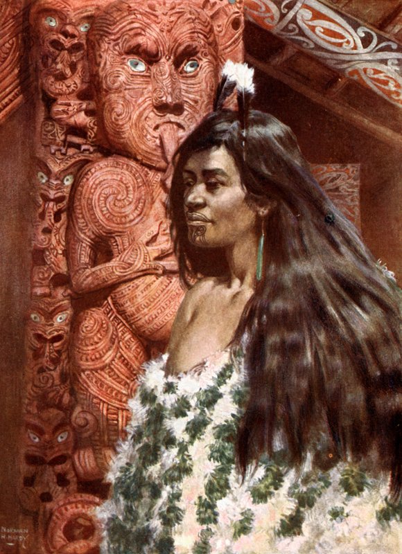Maori lány: Új-Zéland alkotó: Norman Hardy