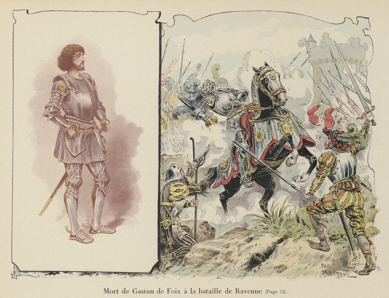 Gaston de Foix, Nemours hercege meghalt a ravennai csatában, Olaszországban, 1512 alkotó: Paul de Semant