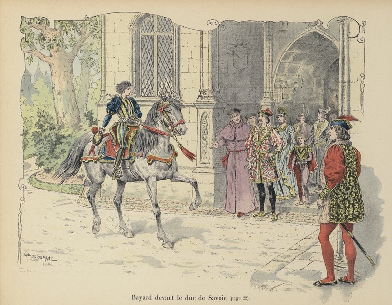 Az ifjú Chevalier de Bayard találkozik Savoyai herceggel alkotó: Paul de Semant