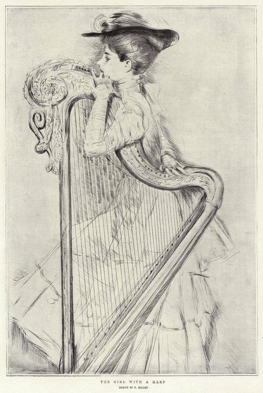 A hárfás lány alkotó: Paul Cesar Helleu