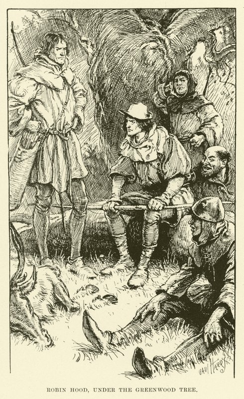 Robin Hood, a zöldfa alatt (metszet) alkotó: Paul Hardy