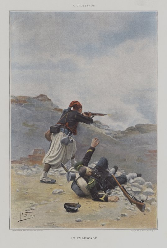 En Embuscade (lesben) alkotó: Paul Louis Narcisse Grolleron