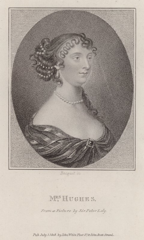 Margaret Hughes, angol színésznő (metszet) alkotó: Peter (after) Lely