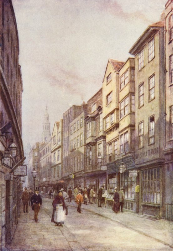 Holywell Street, Strand, keletre nézve, 1900 alkotó: Philip Norman