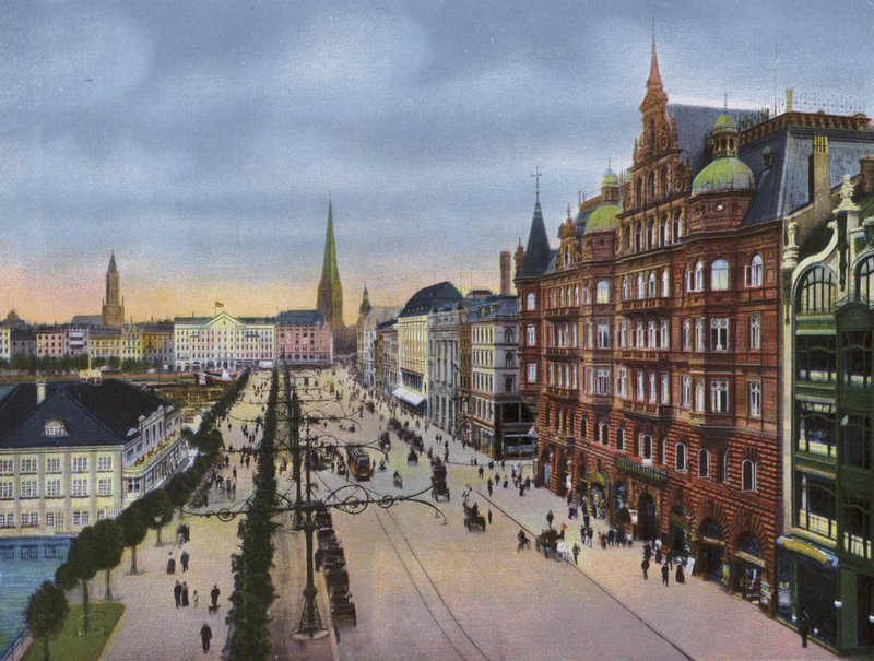 Hamburg: Jungfernstieg és Alsterdamm (fotó) alkotó: Photographer German