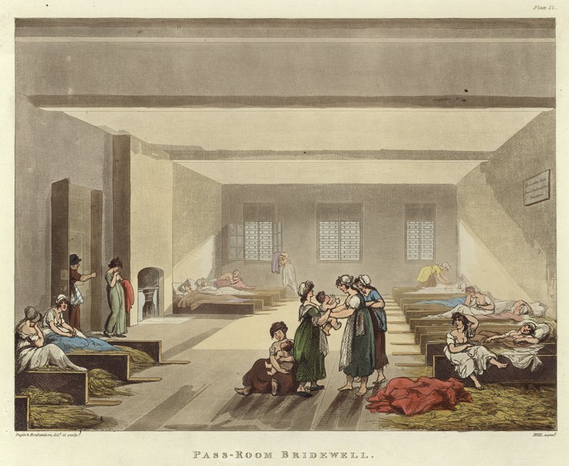 Pass szobába Bridewell alkotó: Pugin and Rowlandson