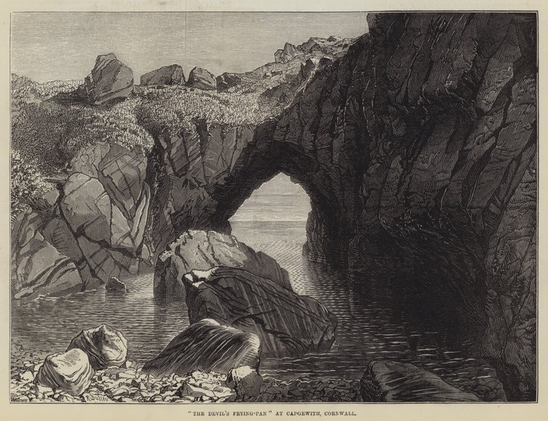 Az ördög serpenyője Cadgwithben, Cornwallban alkotó: R. Dudley