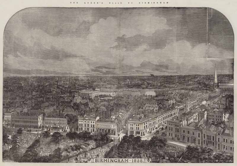 A királynő látogatása Birminghamben alkotó: R. Dudley