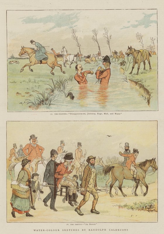 Vízfesték vázlatok (chromolitho) alkotó: Randolph Caldecott
