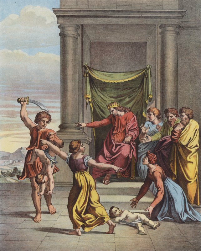 Salamon ítélete (színes litó) alkotó: after Raphael