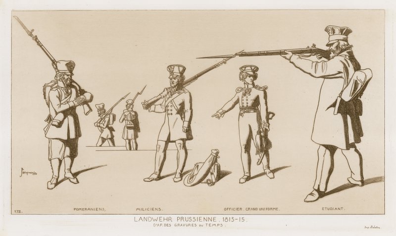 Porosz Landwehr, 1813-15. alkotó: Raphael Jacquemin