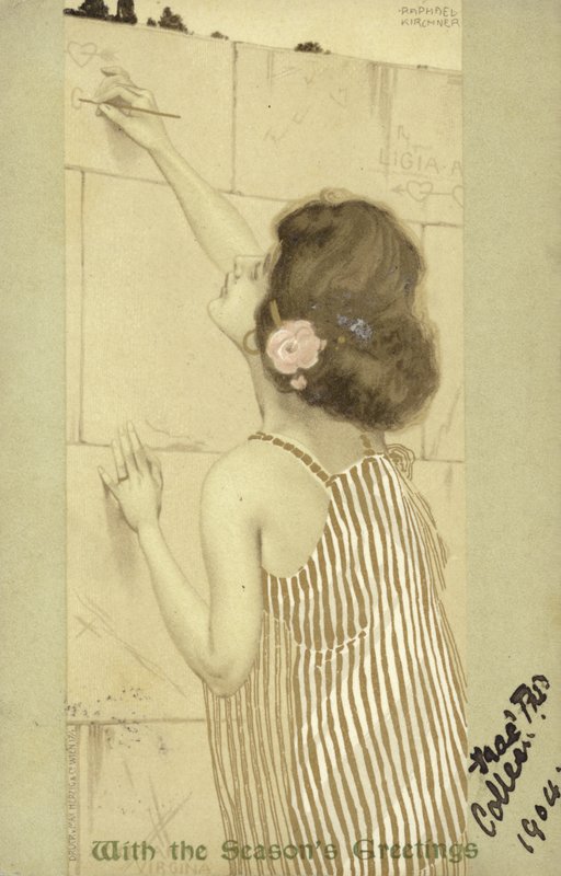 Lány írás a falon alkotó: Raphael Kirchner