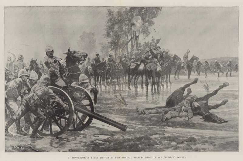Felderítés nehézségekkel, French tábornok csapatával a Colesberg körzetben alkotó: Richard Caton Woodville junior
