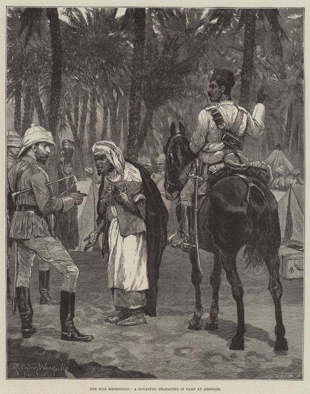 A nílusi expedíció, egy kétséges szereplő az assouani táborban alkotó: Richard Caton Woodville junior