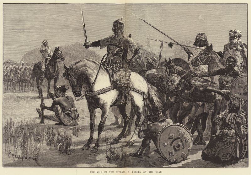 The War in the Soudan, a Parley on the Road alkotó: Richard Caton Woodville junior