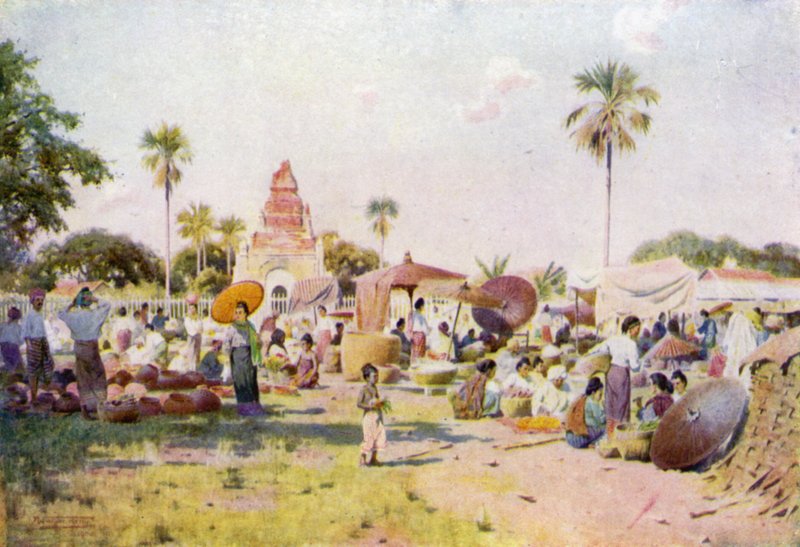 Piactér a Taungdwingyiben alkotó: Robert George Talbot Kelly