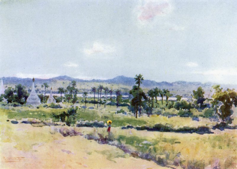 Az Irrawaddy-völgy Meegyoungyai-nál alkotó: Robert George Talbot Kelly